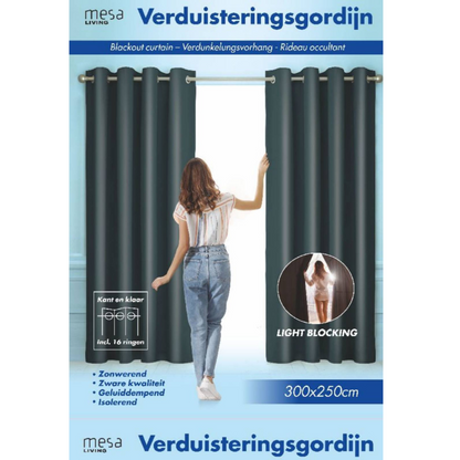 Mesa Living insulating blackout curtain with rings or hooks