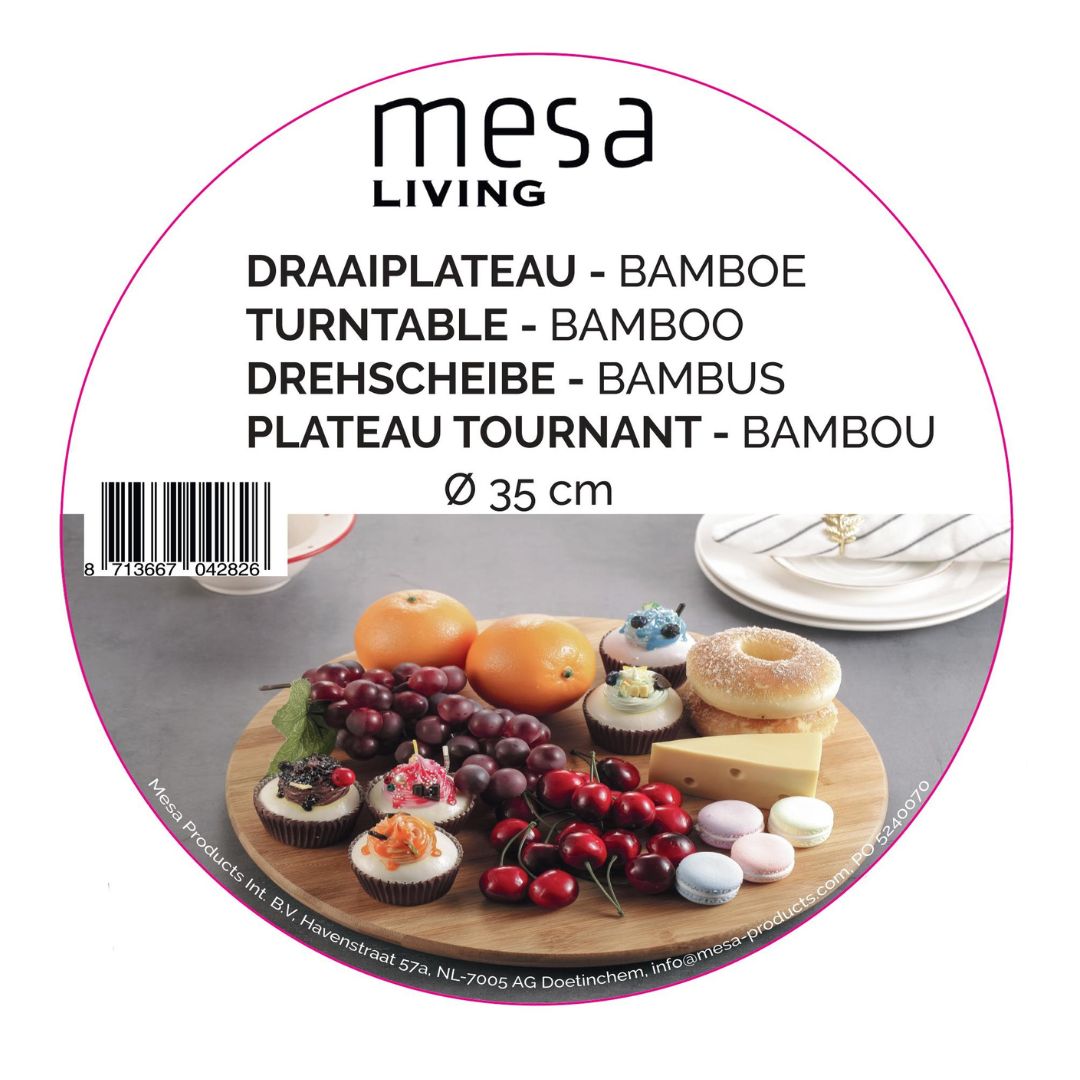 Mesa Living Servierbrett Drehteller Bambus